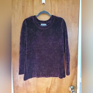 Orvis Soft Chenille Plum Purple Pullover Crewneck Sweater Women's Size M